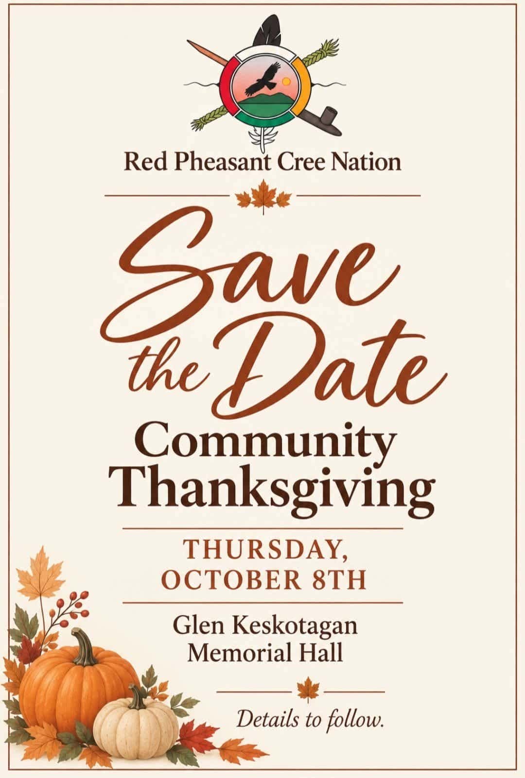 Community Thanksgiving save the date poster